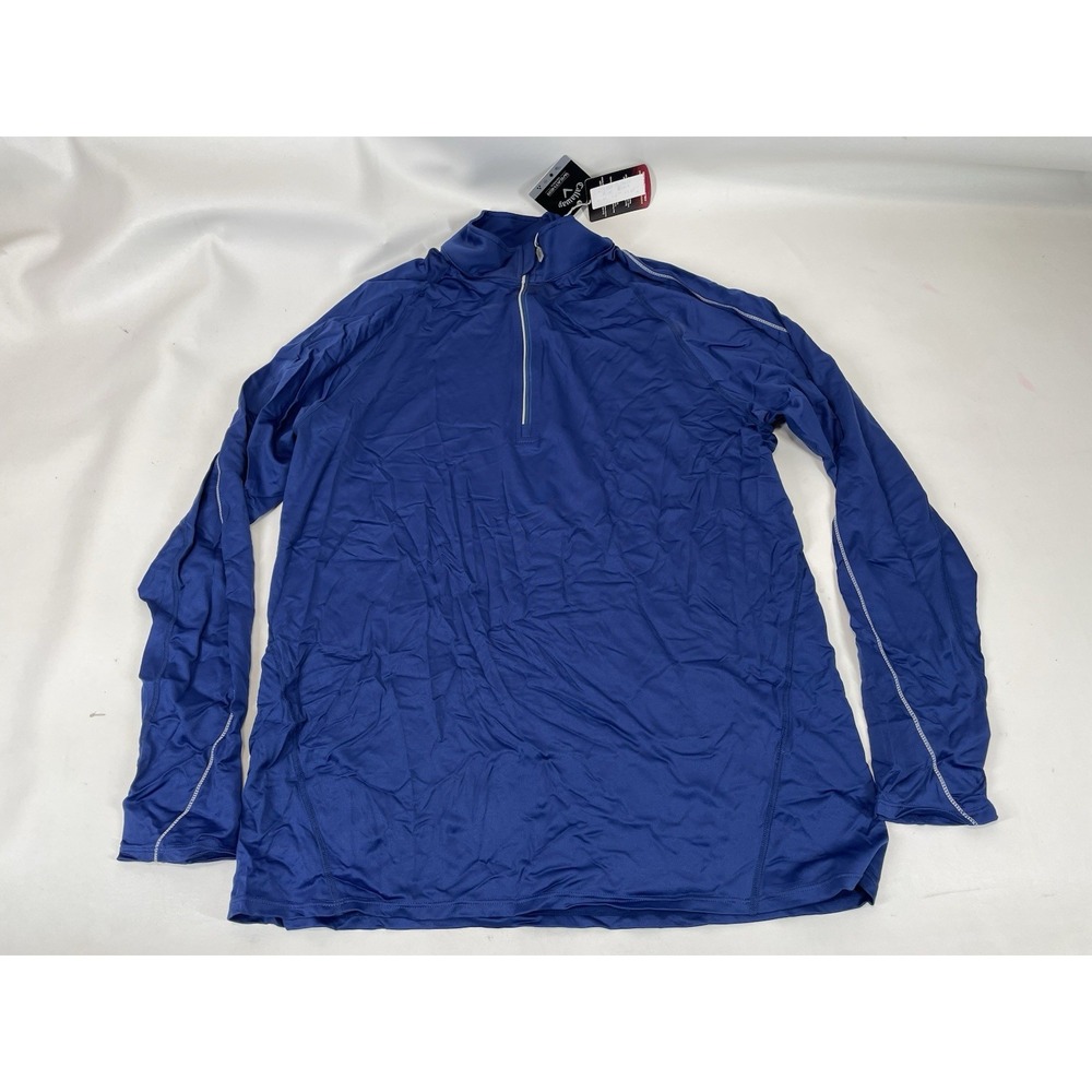 Callaway Weather Series 1/4 Zip Long Sleeve Pullover Mens L Blue CGM408 NWT